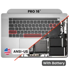 Top case avec batterie et clavier (ANSI US) pour MacBook Pro 16" A2141 (2019) (OEM New) (gris sidéral)