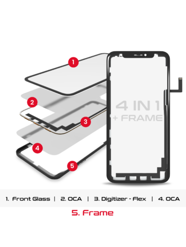 Écran flexible long 4 en 1 (écran tactile avec vitre + OCA + cadre préinstallés) pour iPhone 11 Pro Max (OCA Master) – Image 2