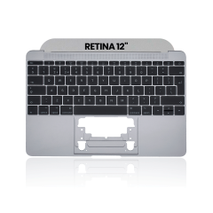 Top case avec clavier (ISO UK) et microphone pour MacBook 12" A1534 (2016-2017) (OEM New) (gris sidéral)