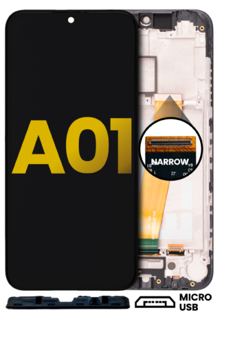 LCD Assembly With Frame For Samsung Galaxy A01 (Micro USB Frame / Narrow Connector) (Refurbished) (All Colors)