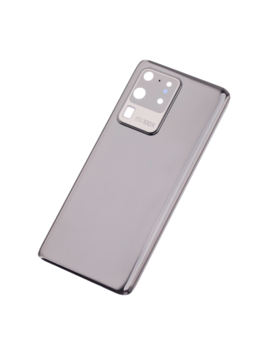 Coque arrière en verre avec objectif pour Samsung Galaxy S20 Ultra 5G (sans logo) (Adaptable) (Noir cosmique) – Image 3