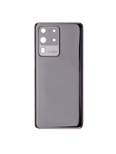 Coque arrière en verre avec objectif pour Samsung Galaxy S20 Ultra 5G (sans logo) (Adaptable) (Noir cosmique) – Image 2