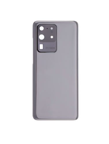 Coque arrière en verre avec objectif pour Samsung Galaxy S20 Ultra 5G (sans logo) (Adaptable) (Gris cosmique) – Image 3