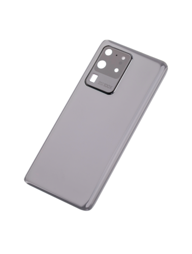 Coque arrière en verre avec objectif pour Samsung Galaxy S20 Ultra 5G (sans logo) (Adaptable) (Gris cosmique) – Image 2