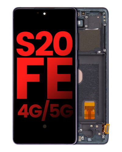 OLED Assembly With Frame For Samsung Galaxy S20 FE 4G / 5G (Aftermarket Plus) (Cloud Navy) – Image 4