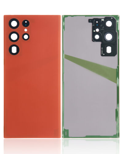 Coque arrière en verre avec objectif pour Samsung Galaxy S22 Ultra 5G (sans logo) (Pièce de rechange Plus) (Rouge) – Image 2