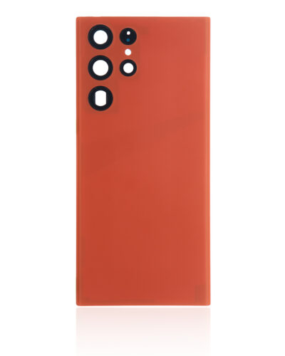 Coque arrière en verre avec objectif pour Samsung Galaxy S22 Ultra 5G (sans logo) (Pièce de rechange Plus) (Rouge) – Image 3