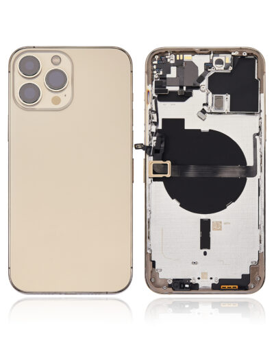 Coque arrière avec petites pièces pour iPhone 13 Pro Max (version UE/globale) (compatible qualité supérieure) (Or) – Image 2
