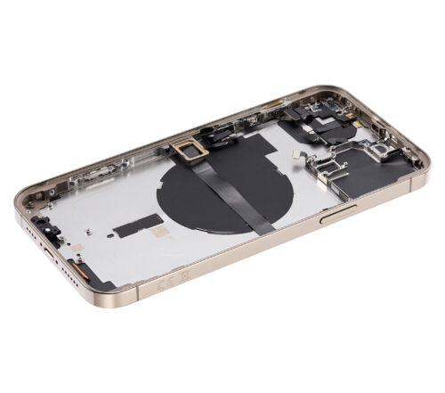 Coque arrière avec petites pièces pour iPhone 13 Pro Max (version UE/globale) (compatible qualité supérieure) (Or) – Image 7