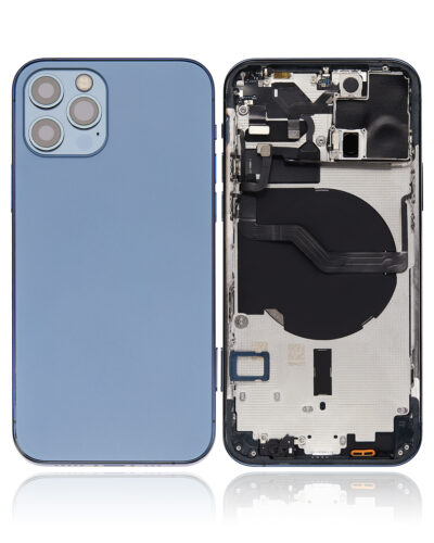 Back Housing W/ Small Parts For iPhone 12 Pro (EU / Global Version) (Aftermarket Plus) (Pacific Blue) – Image 2