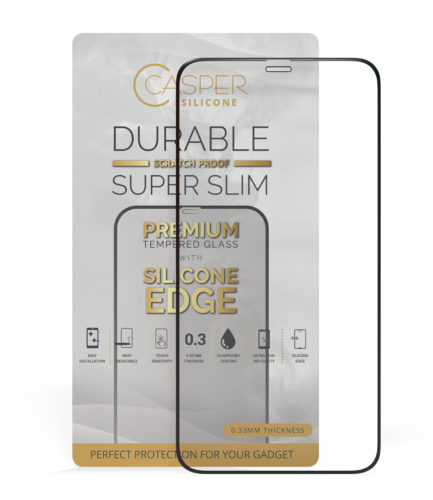 Casper Silicone Tempered Glass For iPhone 12 / 12 Pro (Retail Pack) (Clear)