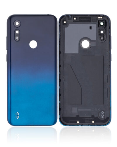 Coque arrière en verre pour Motorola Moto E6S (XT2053 / 2020) (Bleu Paon) – Image 2