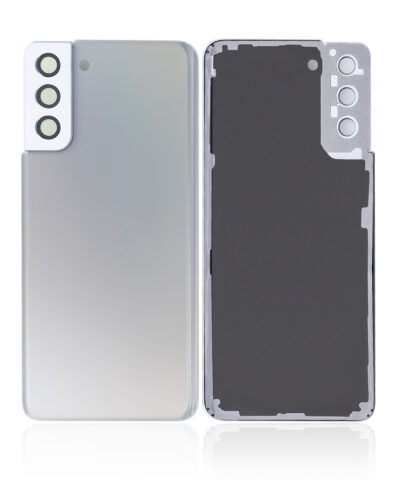 Coque arrière en verre avec objectif de caméra pour Samsung Galaxy S21 Plus (Pack de service) (Argent fantôme) – Image 2