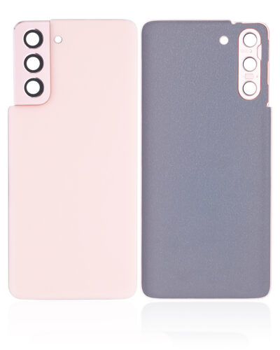 Coque arrière en verre avec objectif pour Samsung Galaxy S21 5G (sans logo) (Pièce de rechange Plus) (Rose fantôme) – Image 2