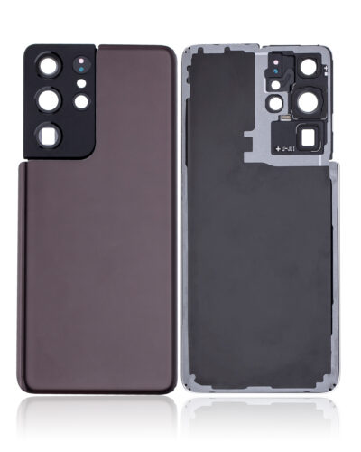 Cache arrière verre avec lentille de caméra pour Samsung Galaxy S21 Ultra (No Logo) (compatible qualité supérieure) (Phantom Brown) – Image 2