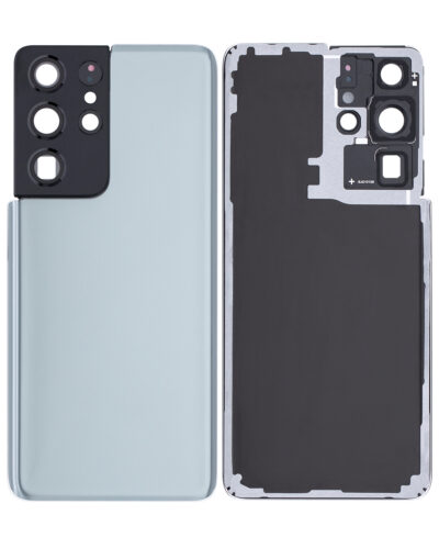 Coque arrière en verre avec objectif pour Samsung Galaxy S21 Ultra (sans logo) (Adaptable Plus) (Phantom Titanium) – Image 2