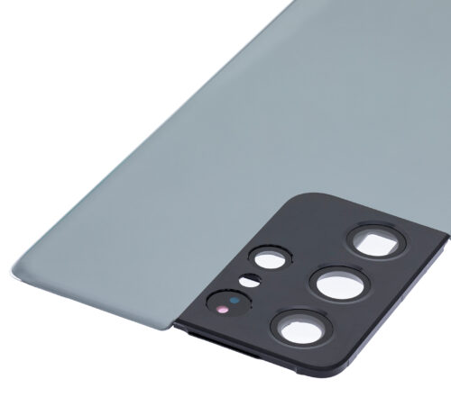 Coque arrière en verre avec objectif pour Samsung Galaxy S21 Ultra (sans logo) (Adaptable Plus) (Phantom Titanium) – Image 7