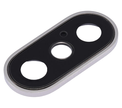 Objectif de caméra arrière avec support et cadre pour iPhone XS / XS Max (Aftermarket Plus) (Argent) (Lot de 10) – Image 6