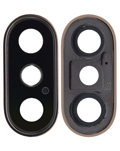 Back Camera Lens With Bracket & Bezel For iPhone XS / XS Max (Aftermarket Plus) (Gold) (10 Pack) – Image 2