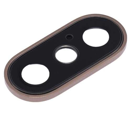 Back Camera Lens With Bracket & Bezel For iPhone XS / XS Max (Aftermarket Plus) (Gold) (10 Pack) – Image 6