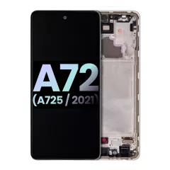 OLED Assembly With Frame For Samsung Galaxy A72 (A725 / 2021) (Service Pack) (Awesome White)