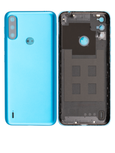 Coque arrière en verre pour Motorola Moto E7 Power (XT2097-6 / 2021) (Bleu Tahiti) – Image 2