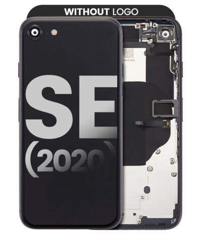 Back châssis W/ Small Components pré-installé pour iPhone SE (2020) (No Logo) (compatible qualité supérieure) (noir) – Image 3