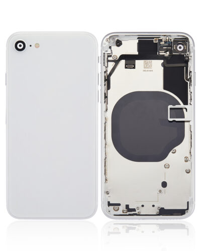 Coque arrière avec petits composants préinstallés pour iPhone SE (2020) (sans logo) (Adaptateur Plus) (Blanc) – Image 2