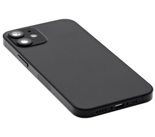 Back Housing W/ Small Parts For iPhone 12 Mini (US Version) (Used OEM Pull: Grade C) (Black) – Image 5