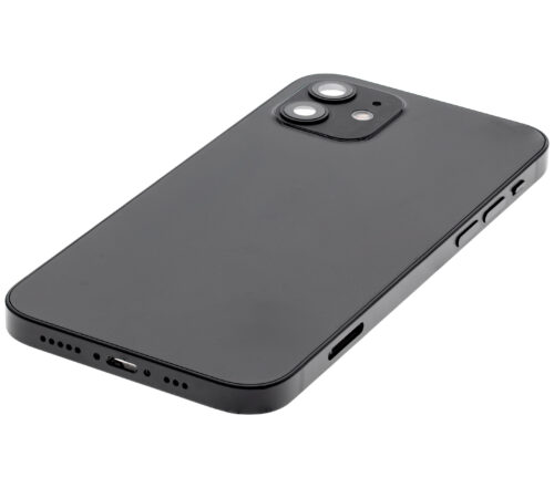 Coque arrière avec petites pièces pour iPhone 12 (version US) (Pièce d'origine d'occasion: Grade B) (Noir) – Image 6