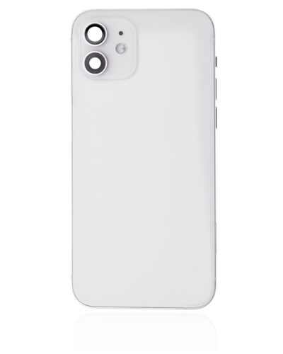 Back Housing W/ Small Parts For iPhone 12 (US Version) (Used OEM Pull: Grade C) (White) – Image 3