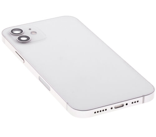 Back Housing W/ Small Parts For iPhone 12 (US Version) (Used OEM Pull: Grade C) (White) – Image 5