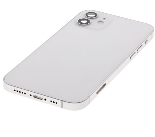 Back Housing W/ Small Parts For iPhone 12 (US Version) (Used OEM Pull: Grade C) (White) – Image 6