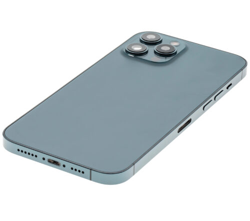 Coque arrière avec petites pièces pour iPhone 12 Pro Max (version UE/globale) (pièce d'origine d'occasion : grade B) (bleu Pacifique) – Image 6