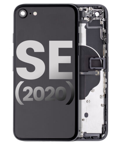 Back châssis W/ Small Components pré-installé pour iPhone SE (2020) (Used OEM Pull: Grade C) (noir)