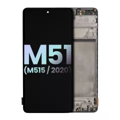 OLED Assembly With Frame For Samsung Galaxy M51 (M515 / 2020) (Service Pack) (Celestial Black)