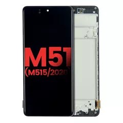 OLED Assembly With Frame For Samsung Galaxy M51 (M515 / 2020) (Aftermarket Plus) (Celestial Black)