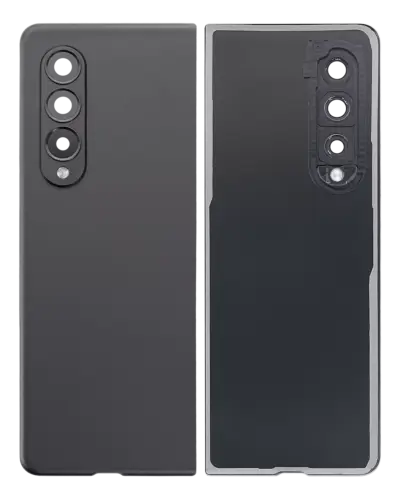Back Cover Glass With Camera Lens For Samsung Galaxy Z Fold 3 5G (Aftermarket Plus) (Phantom Black) – Image 2