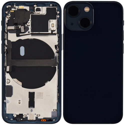 Back Housing W/ Small Parts For iPhone 13 Mini (EU / Global Version) (Used OEM Pull: Grade C) (Midnight) – Image 2