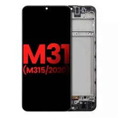 Bloc écran OLED avec cadre pour Samsung Galaxy M31 (M315 / 2020) (compatible qualité supérieure) (toutes couleurs)