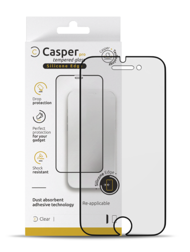 Casper Pro Silicone verre trempé pour iPhone 6 / 6S / 7 / 8 / SE (2020) / SE (2022) (Retail Pack) (Clear) – Image 3