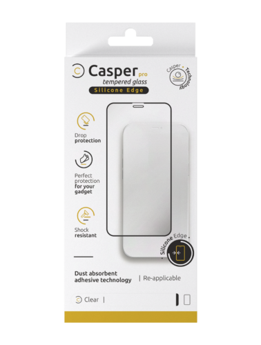 Verre trempé en silicone Casper Pro pour iPhone 12 Pro Max (emballage de vente au détail) (transparent) – Image 3
