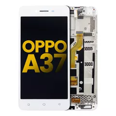 LCD Assembly With Frame For OPPO A37 (Refurbished) (White)
