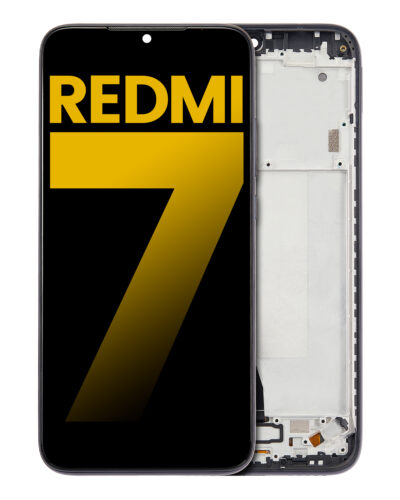 Écran LCD avec cadre pour Xiaomi Redmi 7 (reconditionné) (noir éclipse)