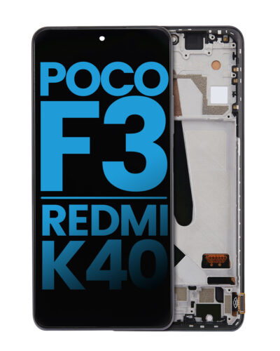 LCD Assembly With Frame For Xiaomi Poco F3 / Redmi K40 / Redmi K40 Pro (Aftermarket: Incell) (Night Black)
