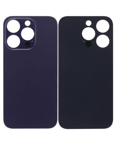 Verre arrière avec adhésif 3M pour iPhone 14 Pro (sans logo / grand trou pour la caméra) (violet foncé) – Image 2