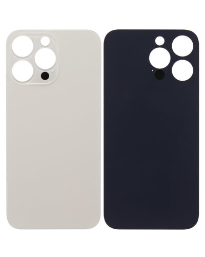 Back Glass With 3M Adhesive For iPhone 14 Pro Max (No Logo / Large Camera Hole) (Gold) – Image 2