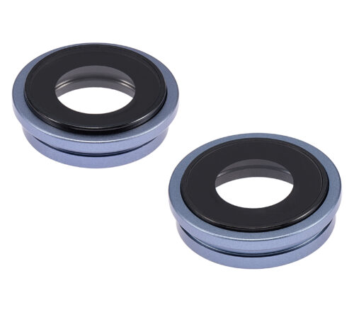 Objectif de caméra arrière avec support et cadre pour iPhone 14 / 14 Plus (ensemble de 2 pièces) (premium) (Bleu) – Image 4
