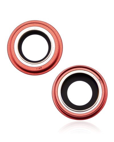 Back Camera Lens With Bracket & Bezel For iPhone 14 / 14 Plus (2 Piece Set) (Premium) (Red) – Image 3