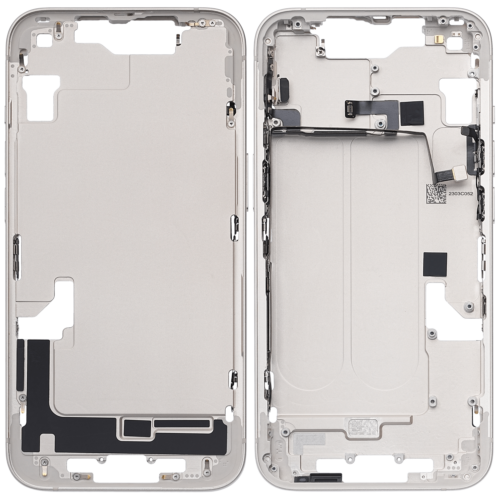 Boîtier intermédiaire avec petites pièces pour iPhone 14 (version US) (Pièce d'origine d'occasion : Grade B) (Starlight) – Image 2